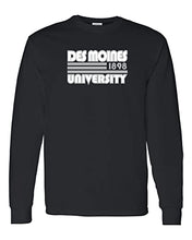 Load image into Gallery viewer, Retro Des Moines University Long Sleeve T-Shirt - Black
