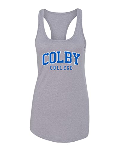 Colby College Ladies Tank Top - Heather Grey