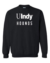 Load image into Gallery viewer, Univ of Indianapolis UIndy Hounds White Text Crewneck Sweatshirt - Black
