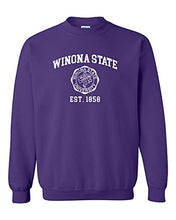 Load image into Gallery viewer, Winona State Vintage Est 1858 Crewneck Sweatshirt - Purple
