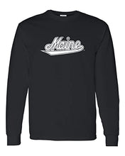 Load image into Gallery viewer, University of Maine Vintage Script Long Sleeve Shirt - Black
