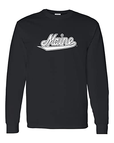 University of Maine Vintage Script Long Sleeve Shirt - Black