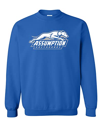 Assumption University Greyhounds Logo Crewneck Sweatshirt - Royal