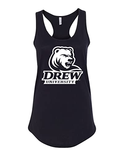 Drew University Stacked Logo Ladies Tank Top - Black