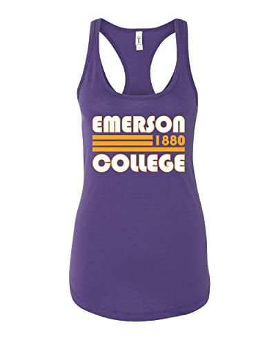 Retro Emerson College Ladies Tank Top - Purple Rush