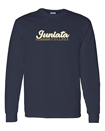 Juniata College 2 Color Long Sleeve T-Shirt - Navy
