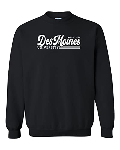 Vintage Des Moines University Crewneck Sweatshirt - Black