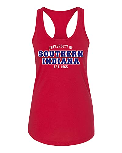 University of Southern Indiana EST Two Color Tank Top - Red