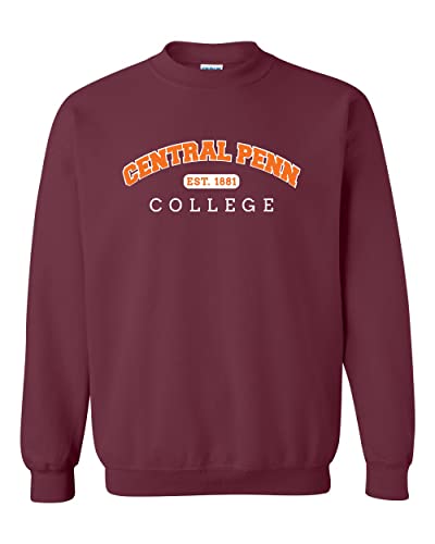 Central Penn College Block Letters 2 Color Crewneck Sweatshirt - Maroon