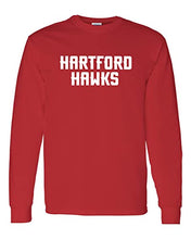Load image into Gallery viewer, University of Hartford Text Long Sleeve T-Shirt - Red

