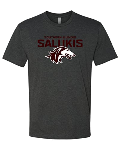 Southern Illinois Salukis Two Color Exclusive Soft Shirt - Charcoal