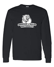 Load image into Gallery viewer, Johnson &amp; Wales University 1 Color Stacked Long Sleeve Shirt - Black
