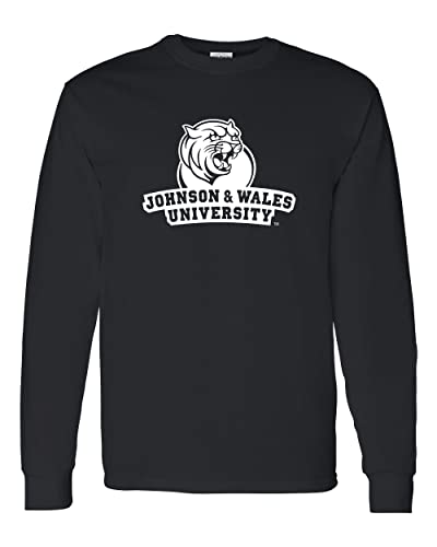 Johnson & Wales University 1 Color Stacked Long Sleeve Shirt - Black