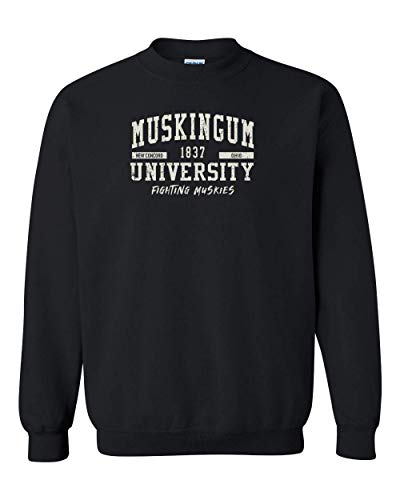 Muskingum University Fighting Muskies Crewneck Sweatshirt - Black