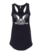 Load image into Gallery viewer, Westminster Griffins 1 Color Ladies Racer Tank Top - Black
