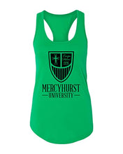 Load image into Gallery viewer, Mercyhurst Primary Shield Ladies Racer Tank Top - Kelly Green
