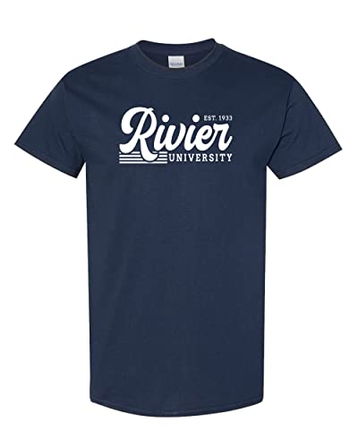 Vintage Rivier University T-Shirt - Navy