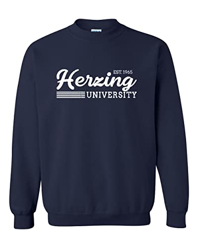 Vintage Herzing University Crewneck Sweatshirt - Navy