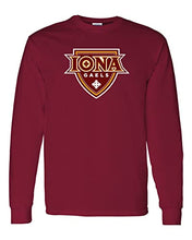 Load image into Gallery viewer, Iona College Full Color Logo Long Sleeve T-Shirt - Cardinal Red
