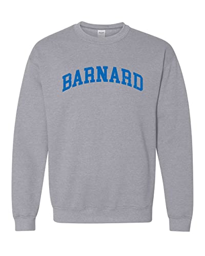 Barnard College Block Letters Arched Crewneck Sweatshirt - Sport Grey