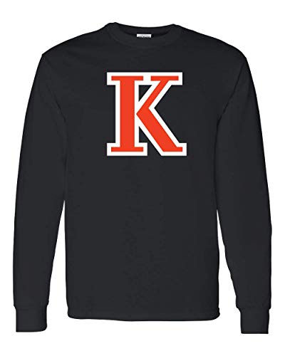 Kalamazoo College K Logo Two Color Long Sleeve - Black