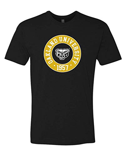 Oakland University Circle Two Color Exclusive Soft Shirt - Black