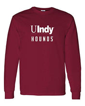 Load image into Gallery viewer, University of Indianapolis UIndy Hounds White Text Long Sleeve - Cardinal Red
