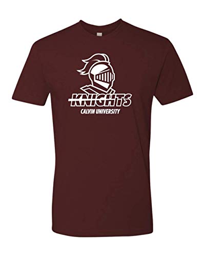 Premium Calvin University 1 Color Knights Adult T-Shirt - Maroon
