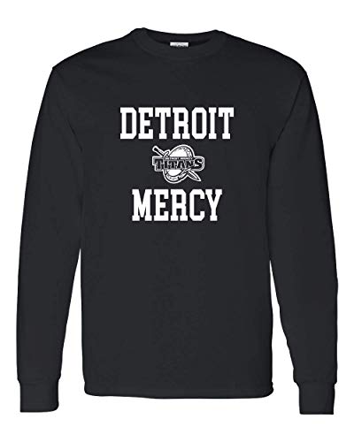 Detroit Mercy Stacked One Color Long Sleeve T-Shirt - Black