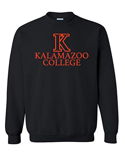 Kalamazoo College Stacked Text Only Crewneck Sweatshirt - Black