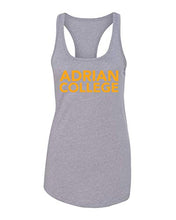 Load image into Gallery viewer, Adrian College Stacked 1 Color Gold Text Tank Top - Heather Grey
