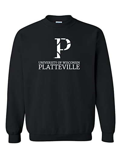 Wisconsin Platteville P Crewneck Sweatshirt - Black