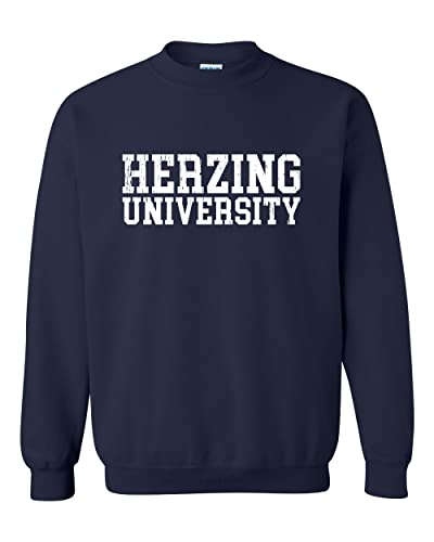 Herzing University Block Crewneck Sweatshirt - Navy