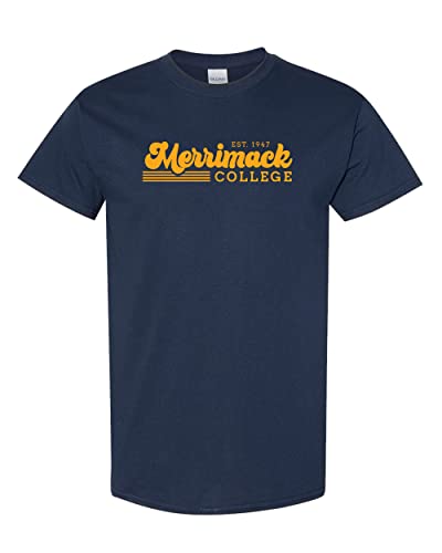 Vintage Merrimack College T-Shirt - Navy