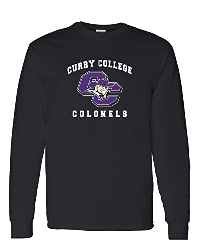 Curry College Colonels Logo Long Sleeve Shirt - Black