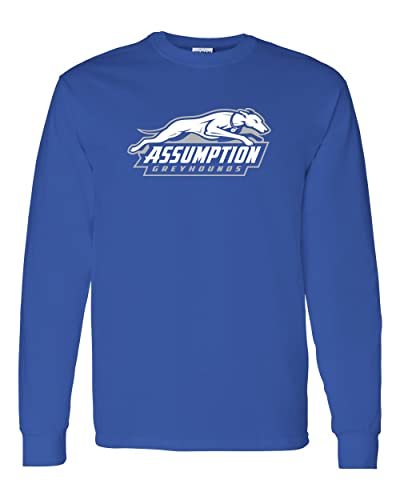 Assumption University Greyhounds Logo Long Sleeve Shirt - Royal