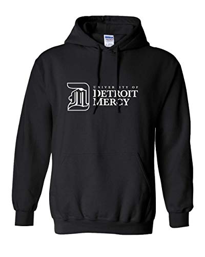 Detroit Mercy DM Text One Color Hooded Sweatshirt - Black