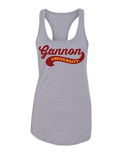 Gannon University Banner Logo Ladies Tank Top - Heather Grey