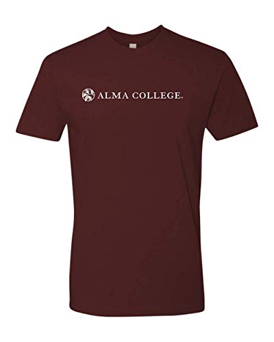Premium Alma College 1 Color Text Adult T-Shirt Alma College Scotty Student and Alumni Mens/Womens T-Shirt - Maroon