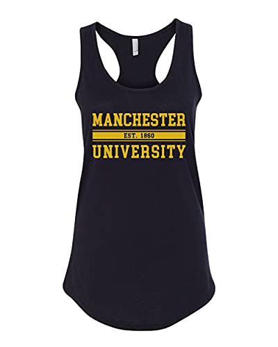 Manchester University EST One Color Ladies Tank Top - Black