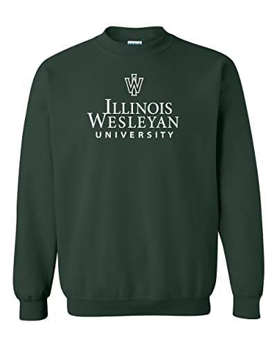 Illinois Wesleyan University Crewneck Sweatshirt - Forest Green
