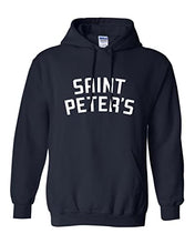 Load image into Gallery viewer, Saint Peter&#39;s University Text Hooded Sweatshirt - Navy
