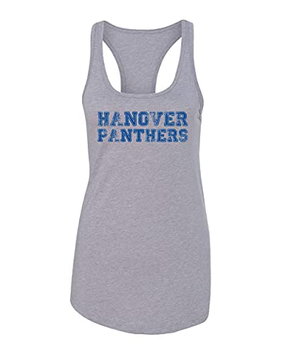Hanover Panthers Stacked Distressed Ladies Tank Top - Heather Grey