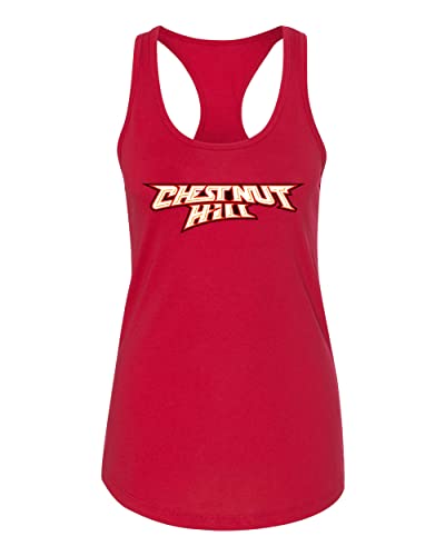 Chestnut Hill College Text Logo Ladies Tank Top - Red