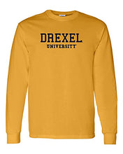 Load image into Gallery viewer, Drexel University Navy Text Long Sleeve - Gold
