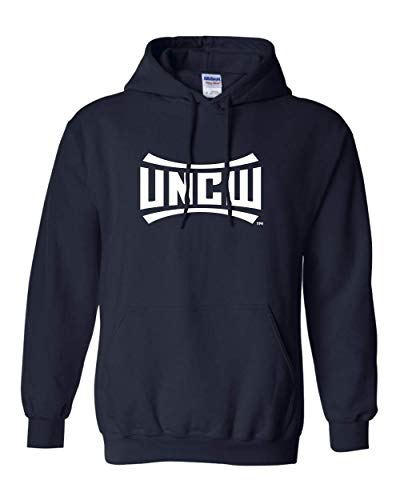 UNCW Logo One Color Hooded Sweatshirt North Carolina Wilmington Seahawks Mens/Womens Hoodie - Navy