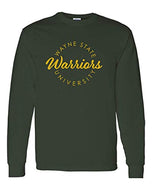 Wayne State University Circular 1 Color Long Sleeve T-Shirt - Forest Green