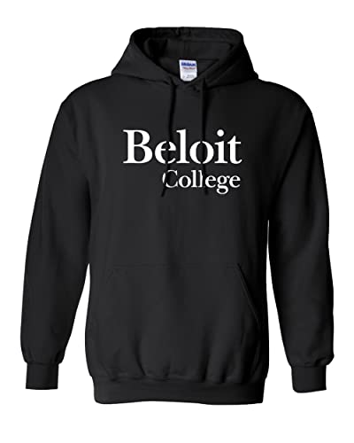 Beloit College 1 Color Hooded Sweatshirt - Black