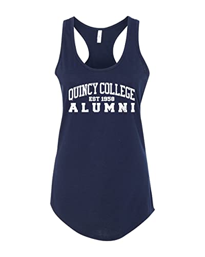 Quincy College Arched Alumni Ladies Tank Top - Midnight Navy