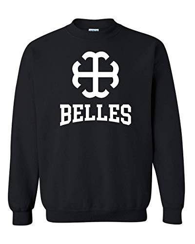 Saint Mary's College Belles 1 Color Logo Crewneck Sweatshirt - Black